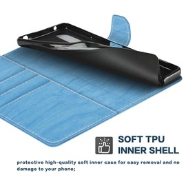 Shantime Leather Wallet Case Compatible with AGM Glory G1S Pro, Colorful Flip Cover with Card Holders Magnetic Closure Full Protection Shell(Sky Blue)