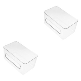 Hohopeti 2pcs Wall Mounted Disposable Gloves Dispenser with Cover Transparent Mask Storage Holder for Home Laboratory Use Practical Box for Cleanliness and Organization