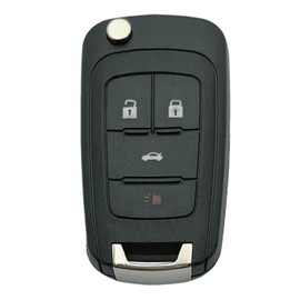 Replacement Key Fob Shell Case Fits for 2010-2019 Chevy Cruze Camaro Impala Equinox Malibu Sonic/GMC Terrain/Buick Lacrosse Regal Verano Encore Flip Key Pad Cover (4 Button-a)