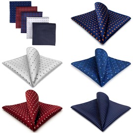 Shlax&Wing 5 Pieces Assorted Mens Pocket Square Handkerchiefs Set