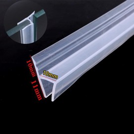 H Shape Bath Shower Screen Seal Strip Soft Rubber Shower Door Seal Strip 2 Metres Long Shower Seals Fits 6-10mm Glass for Curved and Vertical Screens or Doors (H-10MM)