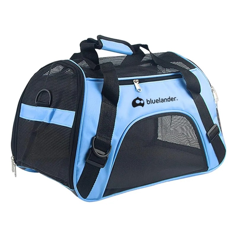 Transportadora Para Perro Razas Pequeñas Portátil Plegable Azul