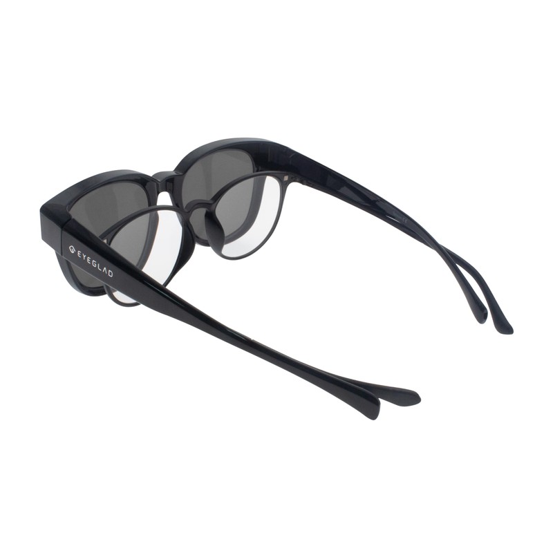 [EYEGLAD] VUECHIC 超軽量 ファッションデザイン フィットオーバーサングラス クラシックブラック - スモークレンズ ライフスタイル 偏光