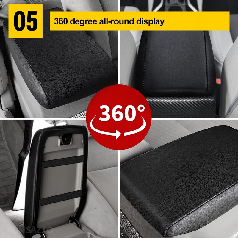 AOMSAZTO Black Leather Console Armrest Cushion for Sonata 2011-2014 Hyundai
