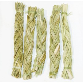 Sweet Grass Braids 4-5" Bulk for Positive Energy Smudging and Cleansing - 5 Braids