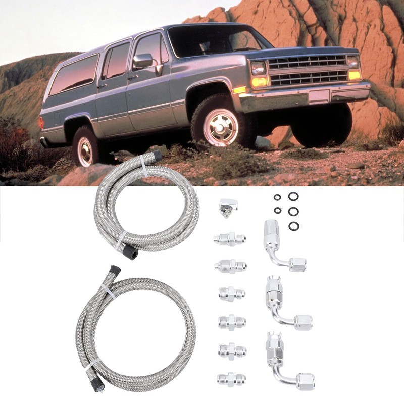 Pyhodi 25 Inch 6AN Power Steering Pump Hose Kit, Nylon