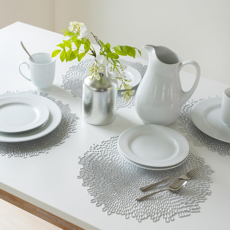 Benson Mills Pressed Bloom Vinyl Placemat (Set of 4), 15.5"