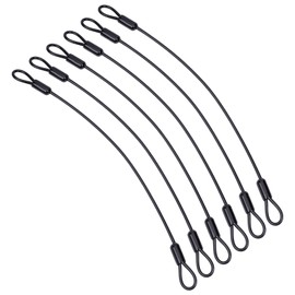 GORGECRAFT 6-Pack Stainless Steel Wire Rope Lanyard Cable Tether Safety Strap Iron Safety Cable Wire with Double Looped Ends Coated Plastic Security Cable Luggage Lock for Chain Lock