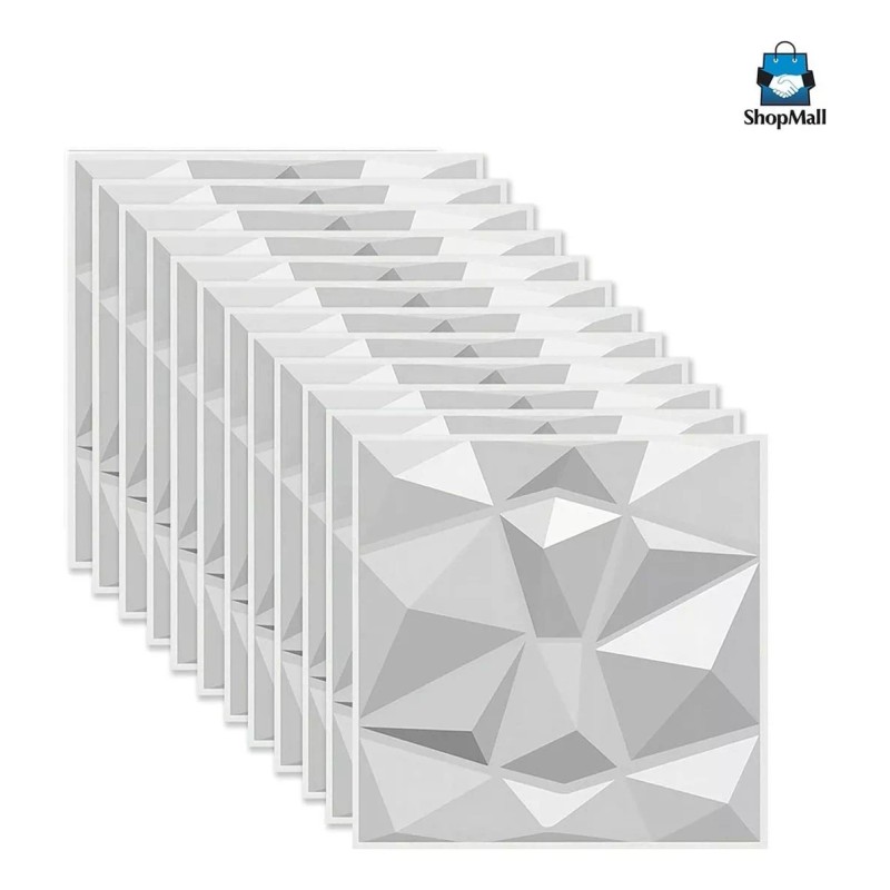 ShopMall Panel Decorativo 3d Para Pared 6 Piezas 50 Cm