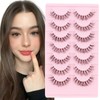 Parriparri Eyelashes, Natural Look, Fluffy False Eyelashes, Clear Band, 7