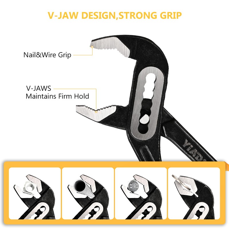 Groove Joint Pliers 8/10 Inch V-Jaw Water Pump Pliers With
