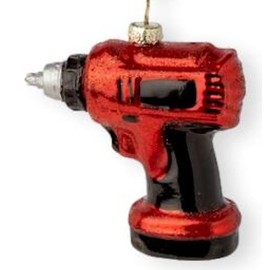 The Bridge Collection 3.5" Glass Power Tool Drill Ornament- Construction Tool Christmas Ornament - Gift for Handyman or DIY Husband or Dad - Electric Screwdriver Ornament