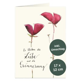 Annelis Art Folding Card Mourning | Sympathy Card to Write on and Design Yourself with Letter Envelope (Kraft Paper) | Postcard for Farewell and Condolence | Sympathy Card with Envelope 17 x 12 cm