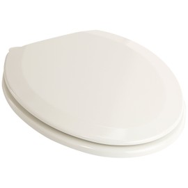 PlumbTech 114-00 Deluxe Molded Wood Elongated Toilet Seat with Adjustable Hinge, White
