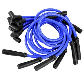 Zreneyfex - Juego de 10 cables de bujía de 9 mm, cable de encendido azul para Ford F-150 F150 Mustang 5.0L 5.8L SBF 302