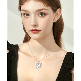 Alphm Axolotl Necklace 925 Sterling Silver Axolotl Pendant Cute Animal Axolotl Jewelry Present for Women Axolotl Lovers