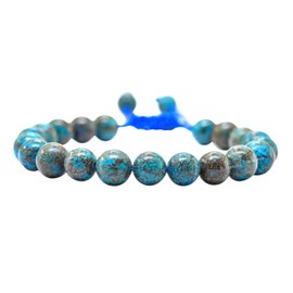 Amazing Gemstone Sea Pattern Bracelet, Gifts For Men & Women - Protection Healing Crystal Bracelet - 8mm Gemstone Beaded Adjustable Bracelet, Pulseras Para Hombres Mujer Stocking Stuffers
