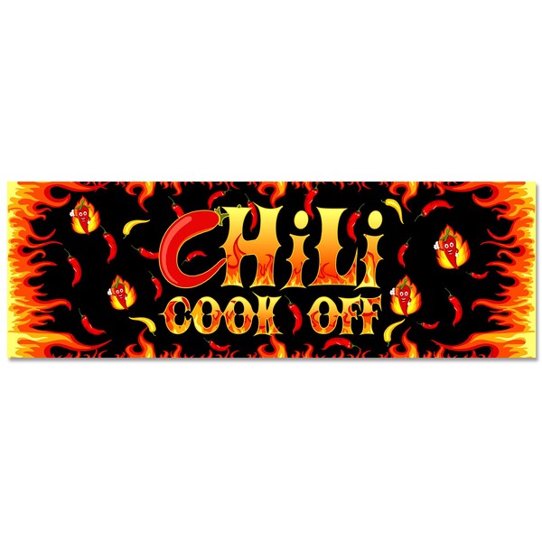 Chili Cook Off Decorations Banner, Chili Pepper Contest Banner for