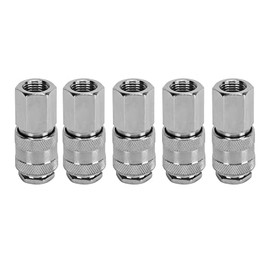 Acoplador Rápido de Rosca Hembra de 5 Piezas Acoplador Rápido de Rosca Hembra Acoplador de Aire Hembra NPT de 1/4 Pulgada, Acoplador de Herramienta de