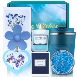 Arawat Blue Birthday Gifts for Women Sister Best Friend Mom 30th 40th 50th 60th Birthday Gifts for Her Christmas Valentine Mother's Day Gift Basket Care Package for Woman Relaxing Spa Gift