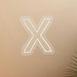 iQuincy Letter X Neon Sign, White LED X-Shaped Light for Wall Decor, Dimmable Gaming Light for Wall, USB-Powered Letter X Neon Light for Room Decor, Gift for Teens
