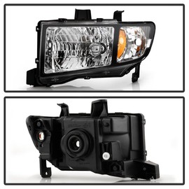 ACANII - For 2006-2014 Honda Ridgeline Factory Style Black Trim Headlights Headlamps Pair Set Replacement Left+Right