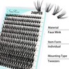 Lash Clusters 240pcs Individual Lashes DIY Eyelash Extension 50D 9-16mm