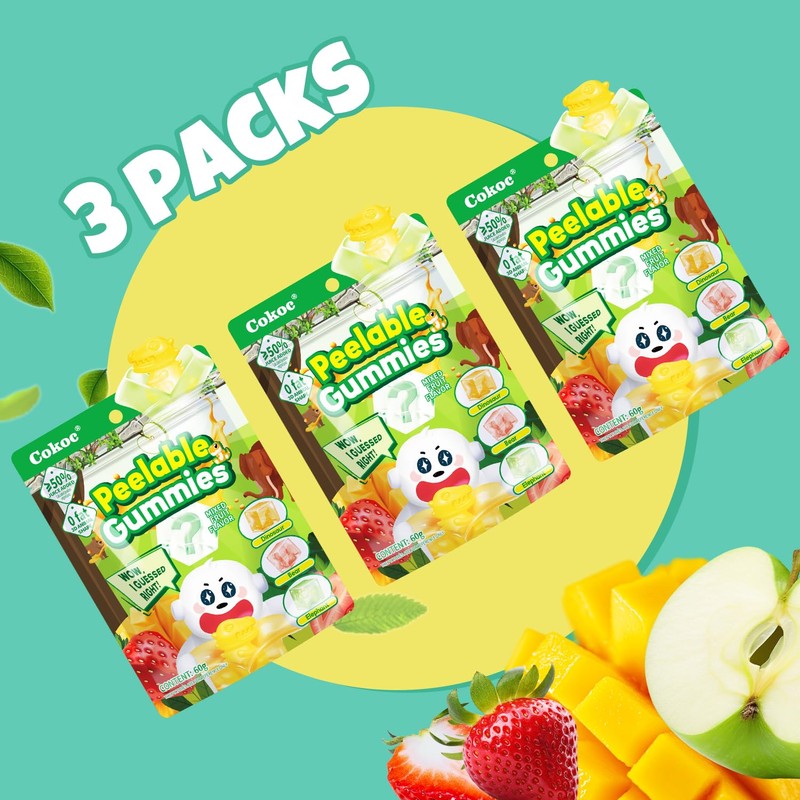 COKOC Peelable Gummy Mystery Cube– 3D Peeling Gummies Candy Individual