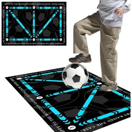 Football Training Mat, Non-Slip Training Mat for Silent and Safe Practice, Soccer Training Mat for Kids Adults Indoor, Football Skills Mat to Improve Agility, Possession and Coordination (40 * 60cm)