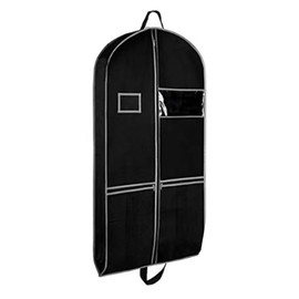 Pixaro Black Suit Bag with Clear Window, Garment Bag, Suit Carrier for Men, Travel & Storage, Mesh Pockets, PVC Card Holder