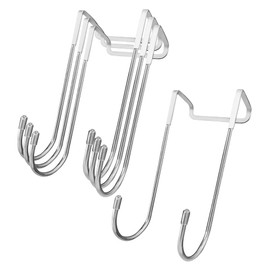 HLIWS Glass Door Hooks, 4.5 cm Hooks, Shower Screen, Clothes Hooks, Door Without Drilling, for Kitchen, Bathroom, Hallway and Bedroom (S-shaped)
