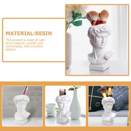 Cabilock David Statue Pen Holder Head Vase Greek Resin Sculpture Statues Decoration David Heads Planter Roman Statue Office Bookshelf Decor Home Handcraft