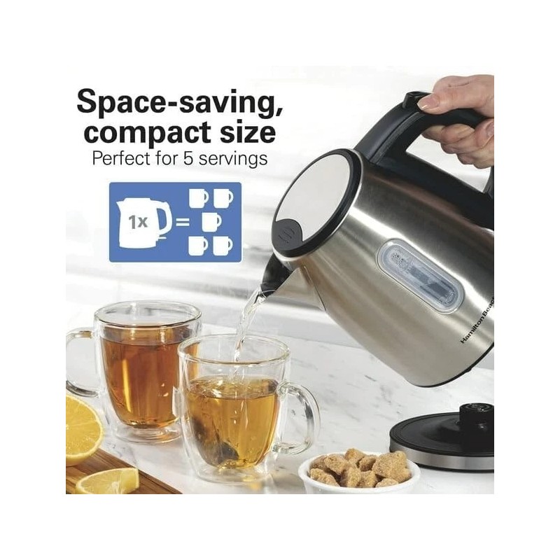 Hamilton Beach Kettle, 1.2 L, 5 Cup Capacity, Ultra-Fast Heating,
