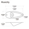 Musiclily Basic Vessel Strat Jack Plate for Electric Guitar, Chrome
