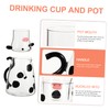 GRIRIW 1Set One Person Cartoon Cow Shaped Glass Water Jug
