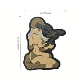 Hook and Loop Morale Military Patches,Girl Tactical Military Patches, PVC Applique Accessories for Backpacks, Vests, Jackets, Jeans, Hats