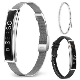 Fitoncloud Smartwatch Women Men 16.5 g Smart Band Fitness Tracker with 12 Sports Modes, Heart Rate Monitor SpO2 Sleep Monitor Pedometer, Call Reminder, No Subscription Required, Smart Watch for Android iOS, Silver