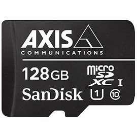 AXIS Surveillance Flash Memory Card (Micro SDXC to SD Adapter Included) 128 GB UHS-I U1 / Class10 microSDXC UHS-I for AXIS M3058, M5065, P1447, P1448, P3374, P3375, P3904, Q1 Black