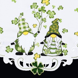 Grelucgo Embroidered Gnomes Rod Pocket Kitchen Window Curtain Valance for St. Patrick's Day (Valance 58x14 inches)