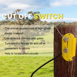 Cut Off Switch Electric Fence Switch of Plastic Single Pole-Yellow 5 Pack