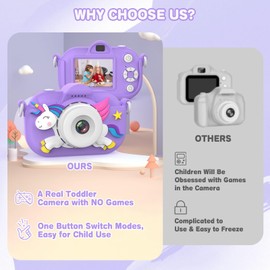MKQ Kids Camera Toddler Camera for Girls Boys, 3-12 Year Old Girl Boy Gifts Kid Camera Toys, 1080P HD Kids Digital Video Cameras for Toddler, Child Camera for 3 4 5 6 7 8 9 10 11 12 Years Old Kids
