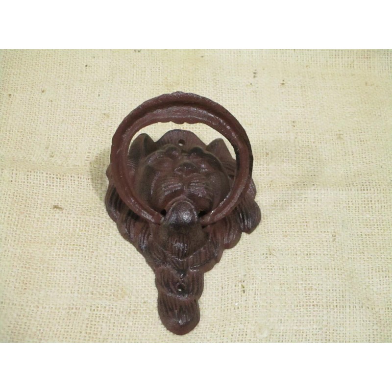 2 Cast Iron Antique Style Rustic LION HEAD Door Knocker