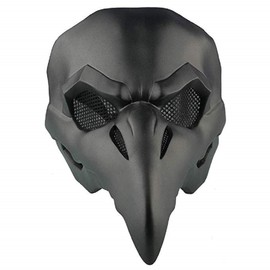 damdos Doctor Ravens Reaper Adult Cosplay Mask Crow Reaper Masks Nevermore Skin Pest Doctor Mask Birds Crow Punk Mask PVC Material, black