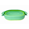SAMMART 3L Over The Sink Oval Colander (Dark Green/Fluorescent Green