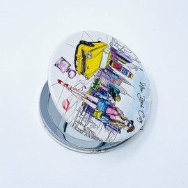 Girls & Women Fashion Elegant New York Souvenir Round Travel Mirror Hand Mirror Cosmetic Makeup Compact Mirror (JMR-270805B)