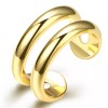 LZD 18K Gold Plated Fashion Ring Open Double Line For