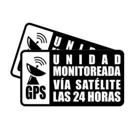 Par Calcomanías GPS de Monitoreo Satelital 24 Horas, 8 cm x 10 cm, 2 Unidades, Negro