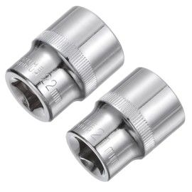 TA-VIGOR 2Pcs 1/2-Inch Drive 21mm 22mm 6-Point Shallow Socket Cr-V Drive Socket Metric Socket for DIY Hand-Making Repair Automotive for Auto Repairing and Household