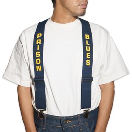 Prison Blues Gator Clip End Suspenders, Blue