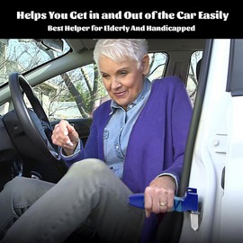 Leozzo 2 Pack Car Cane Car Door Handle for Elderly, 3 in 1 Portable Auto Cane Car Handle Assist, Vehicle Support Handle Assist Elderly and Handicapped to Easy Sit and Stand, Supports Up 450 BLS, Blue
